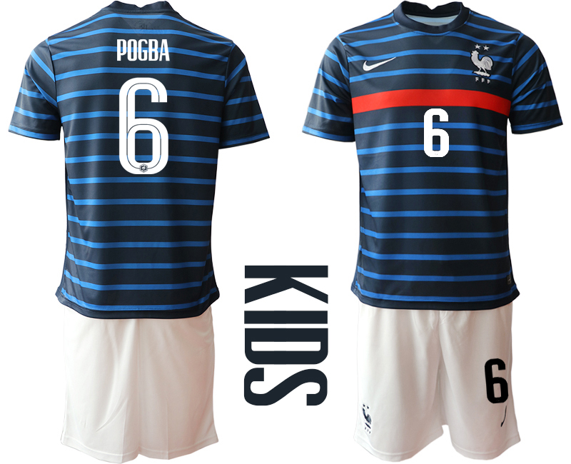 2021 France home Youth #6 soccer jerseys